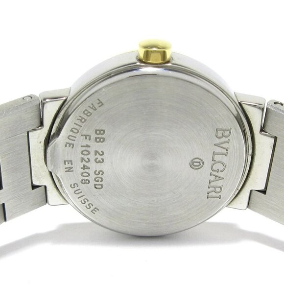 Auth BVLGARI Bvlgari Bvlgari BB23SGD F102408 Silver 18K Yellow Gold Wrist Watch - Picture 12 of 16